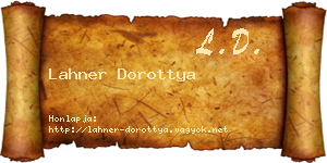 Lahner Dorottya névjegykártya
